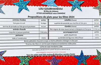 Lou Gourmandou : des plats à emporter pour les réveillons 2024