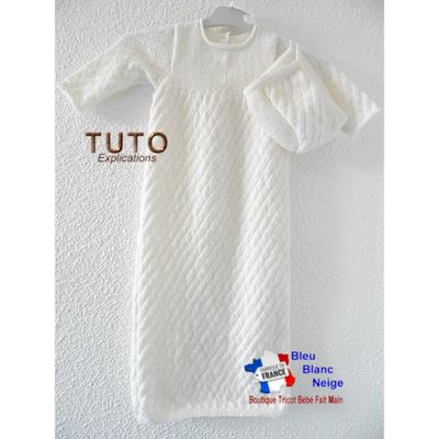 Patron à tricoter - Robe de Baptême - tricot bébé - cérémonie - PDF