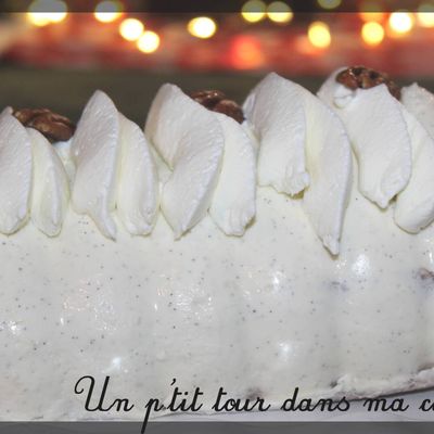 P'tite bûche vanille, praliné et noix de pécan
