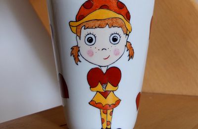 Illustrations sur mug en porcelaine