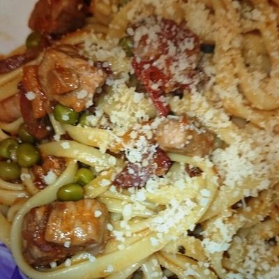 Pâtes porc et légumes