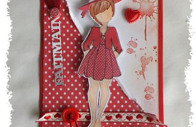 cARTe scrappé : R comme Robe Rouge