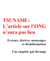 Tsunami : L'article sur l'ONG n'aura pas lieu