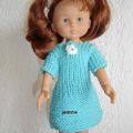 robe  bleue turquoise pour poupée 