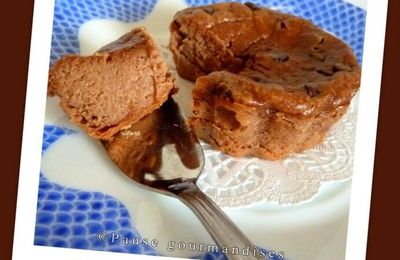 Petits fondants cheesecake au chocolat caramel et pépites de chocolat