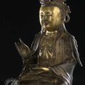 A Good Part-Gilt Bronze Figure of Seated Guanyin, China, Ming dynasty