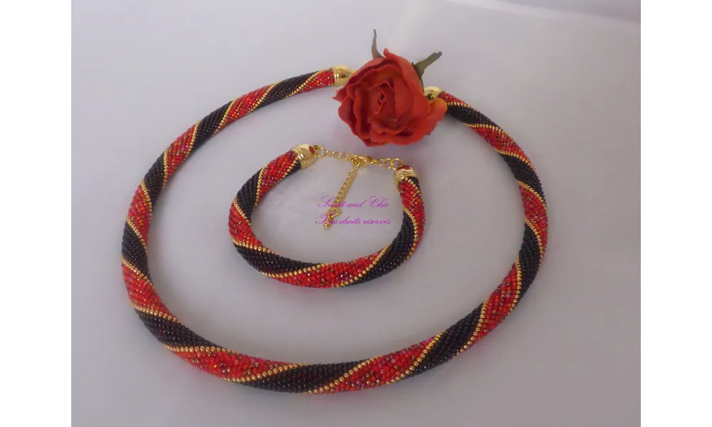 Parure "Le rouge et le noir"