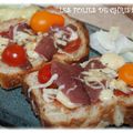 Tartines magret canard mozzarella