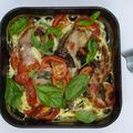 Cuisses de lapin à la crème de basilic