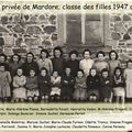 Ecole privée Mardore classe des filles 1947 ou 48