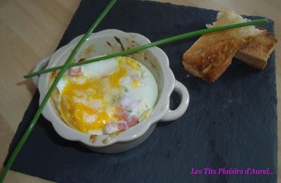 Oeuf Cocotte Fromage de chèvre et Jambon