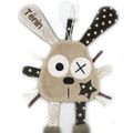 Doudou lapin marron beige