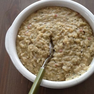 Risotto camembert, champignons, lardons au thermomix