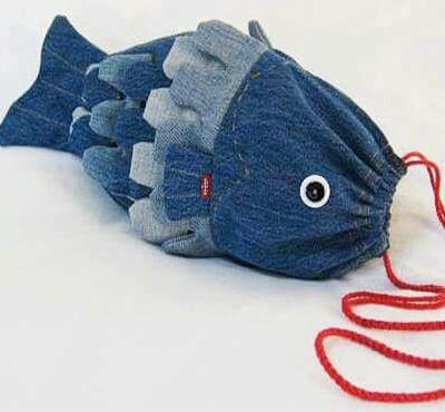 Poisson d'avril en jean recyclé