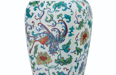 A rare large doucai 'phoenix' vase, 18th century