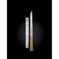A very rare imperial gilt-bronze knife and white jadeite scabbard. Qing dynasty, early 18th century
