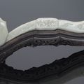 An unusual mottled grey jade trompe l'oeil Ruyi Sceptre, 19th century