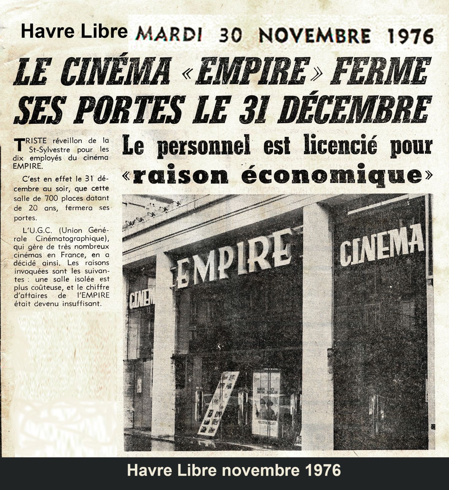 Le Havre Cinéma Gaumont Pathé Lecesne reconstruction Perret star Apollo Grillon Alhambra, Sirius Vox Rex Scala Royal Rio Réau Paris Sainte Adresse Lido billard Français Empire Normandy