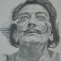 S.DALI ,portrait au stylo à bille noir