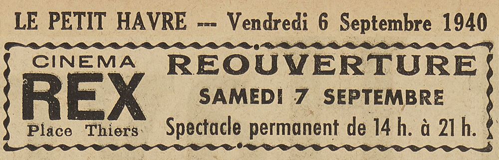 Le Havre Cinéma Gaumont Pathé Lecesne reconstruction Perret star Apollo Grillon Alhambra, Sirius Vox Rex Scala Royal Rio Réau Paris Sainte Adresse Lido  Normandy bombardement 1944.