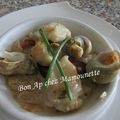 Coquilles st Jacques et bulots bretons à l'andouille véritable de Vire Normandie 