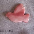 Broche Colombe Vieux-Rose
