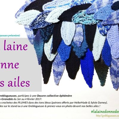 Des plumes au crochet… “La laine donne des ailes” à Creativa-Grenoble 2018