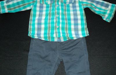 LOT 5 ensemble chemise/pantalon 6 mois KIABI