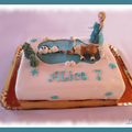 Gâteau Reine des Neiges, Olaf et Sven sur la glace...