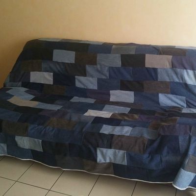 Mon plaid en jeans enfin terminé