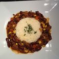 Chili con carne et riz parfumé