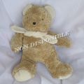 Doudou Peluche Ours Beige Echarpe Ecru Minouche