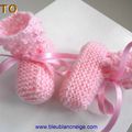 tuto layette bb, chaussons roses, explications pdf