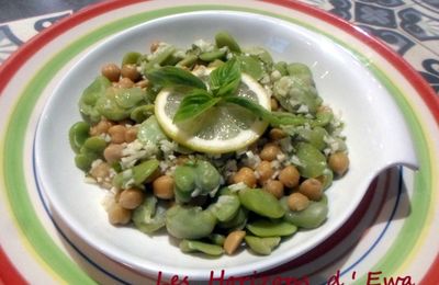 Salade de fèves et pois chiches à la libanaise