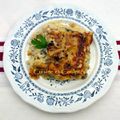 Lasagnes au chou-fleur, champignons et roquefort