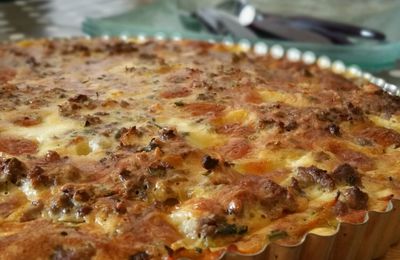 Quiche à la viande hachée et aux légumes