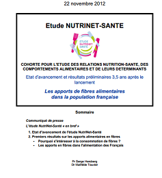 Les apports de fibres alimentaires dans la population française  - Nutrinet