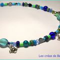 Collier en perles...du bleu et du vert