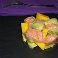 Tartare de saumon, mangue et avocat