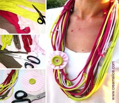 ✿ ❀ ✄ DIY Collier RECUP Tee-Shirt ✄ ❀ ✿