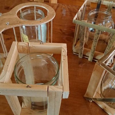 Bougeoir en pot en verre