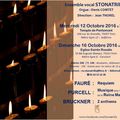 Concert Fauré, Purcell, Bruckner les 12 et 16 octobre