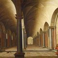 Gabriel Engels (Hamburg 1592 - 1654). Interior of an ideal double-span Renaissance church.