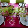 Ma table de Pâques: La table aux lapins, rose et verte, pour 2013............