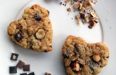 Coeur de Cookies aux Noisettes et 2 chocolats