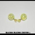 Boucles d'oreilles !! BUBBLES !! en metal et Verre garnie de perles jaune T:3cm long BELICIOUS-DELICIOUS-CREATION 