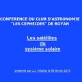 Conférence (video) sur Les Satellites du systeme solaire du 06 Fevrier 2015