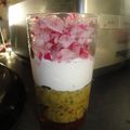 Verrine courgette / chevre / radis