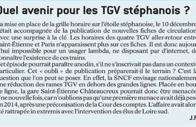 plus de tgv pour saint etienne?