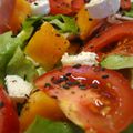 Salade de melon et sa vinaigrette chaude au Porto